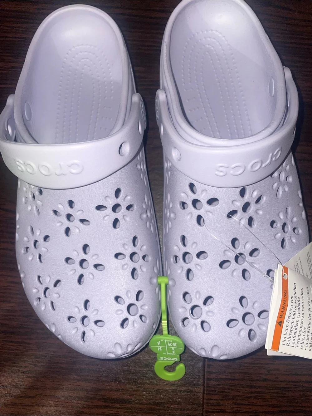 CROCS Kids' Floral-Perforated Clog - Light Lavender